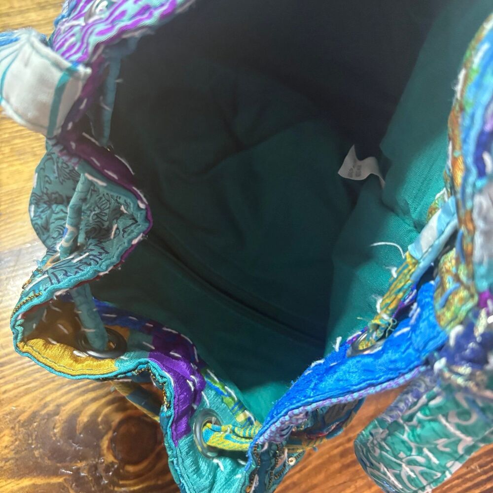 World Market Blue Patchwork Purse - image 8